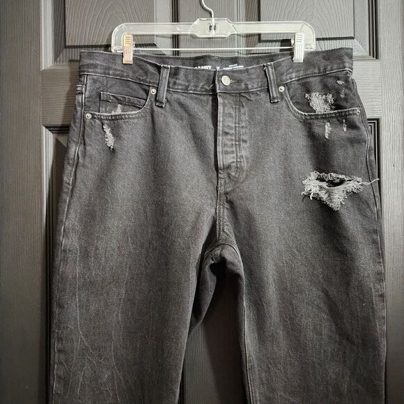 Old Navy Sz. 14 High-Waisted Slouchy Straight Cropped Distressed Jeans - Picture 4 of 12